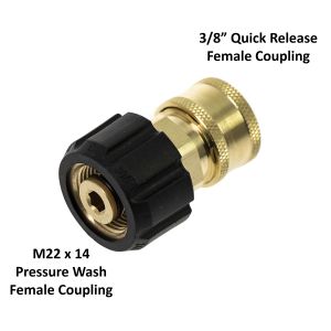Hogedruk Koppeling 3/8"QR naar M22x14 Vrouw
